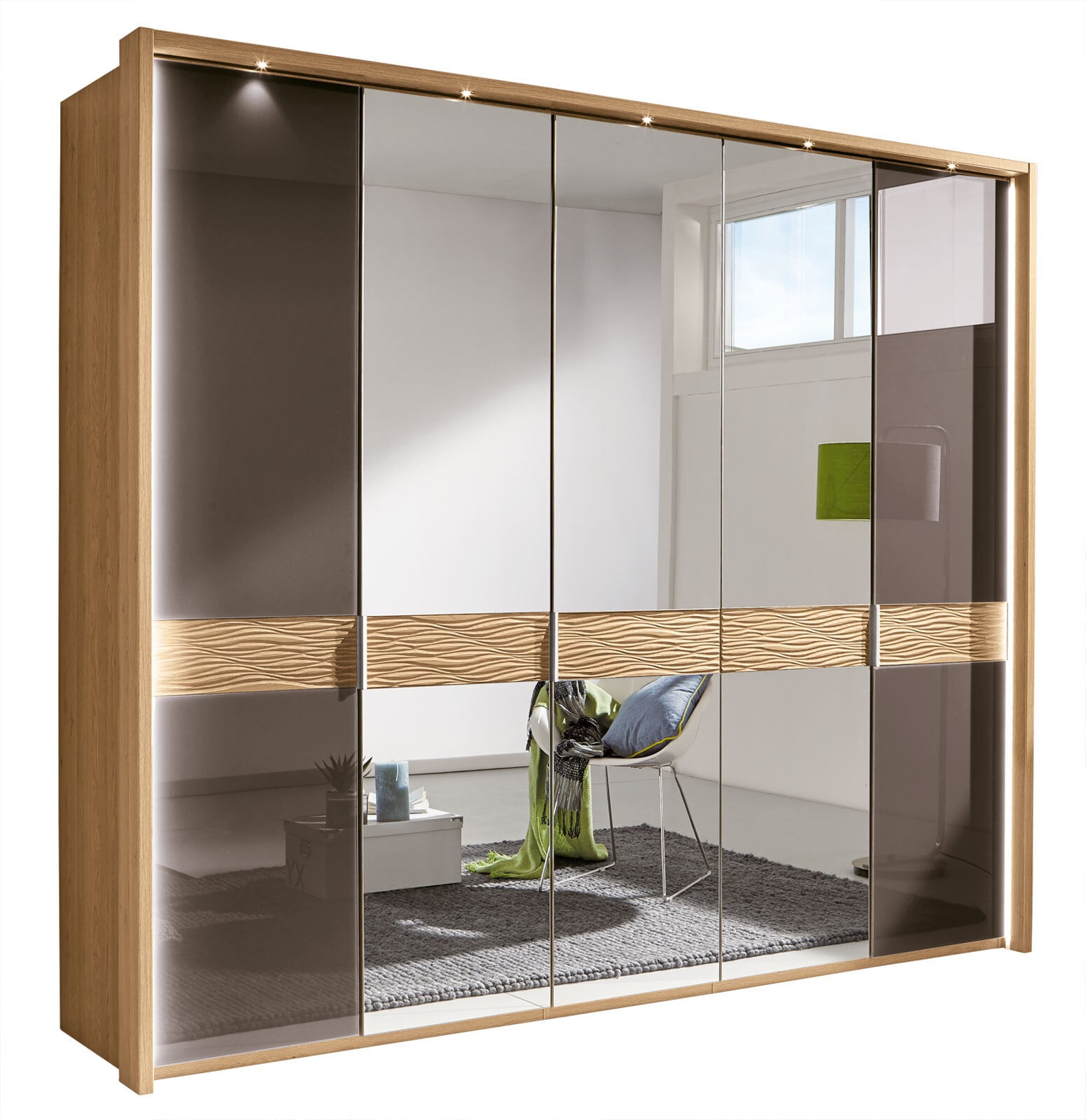 MONDO Kleiderschrank WEGA 250 x 216 x 58 cm Eiche teilmassiv braun