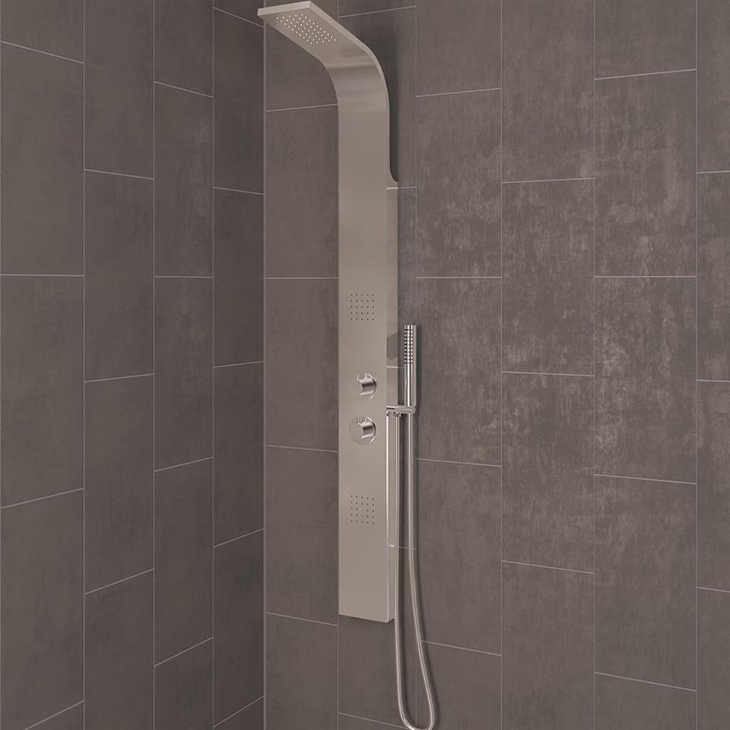 Eastbrook Conway douchepaneel met massagejets en handdouche chroom mat