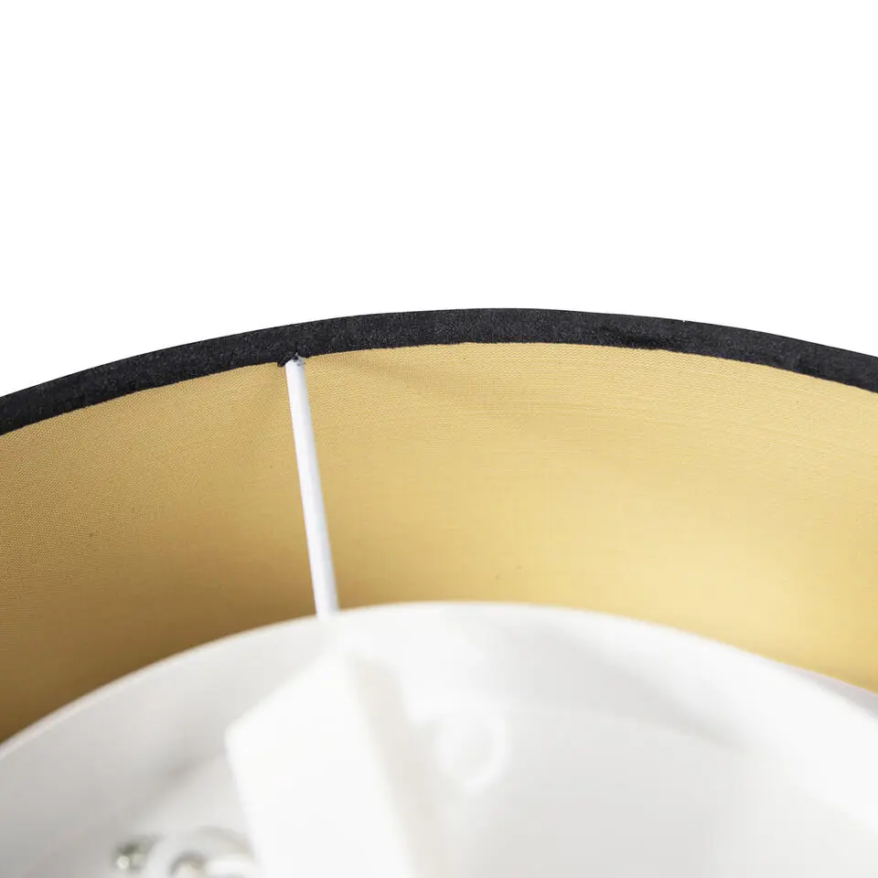Qazqa plafondlampen drum zwart e27