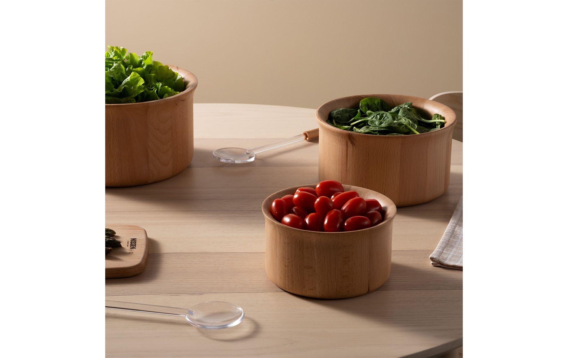Salatschüssel Set Nissen 3-teilig Buche<br>Speiseschüssel-Set