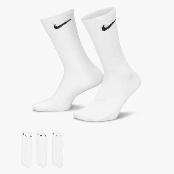 Nike Unisex Strømper Everyday Lightweight Crew Socks 3-Pack Hvid