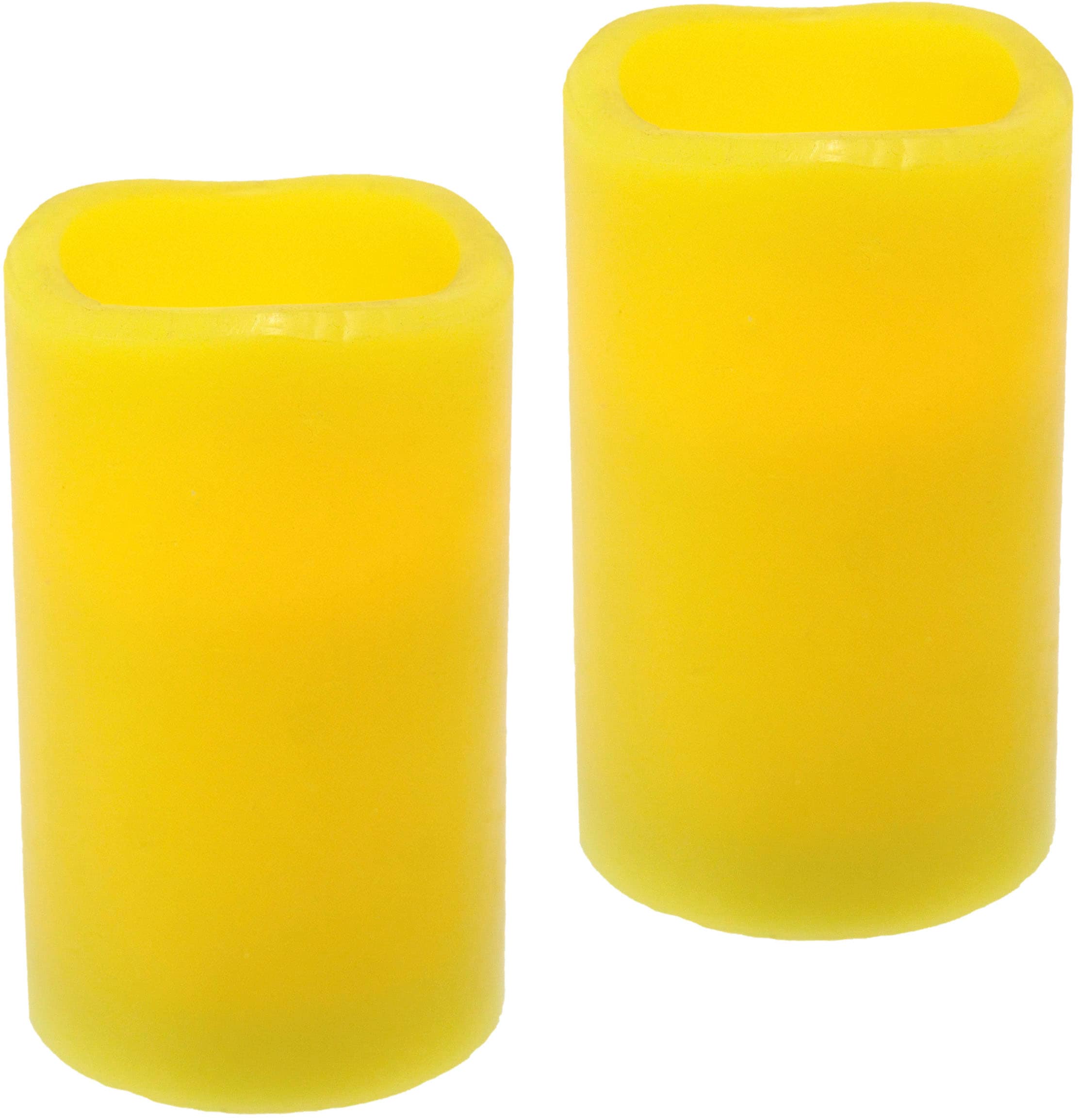 I.GE.A. LED-Kerze »LED-Kerzen Flackernd Warmweiss 2er Set Stumpenkerze Deko Valentinstag« Romantische Dekoration Creme Echtwachs romantisch