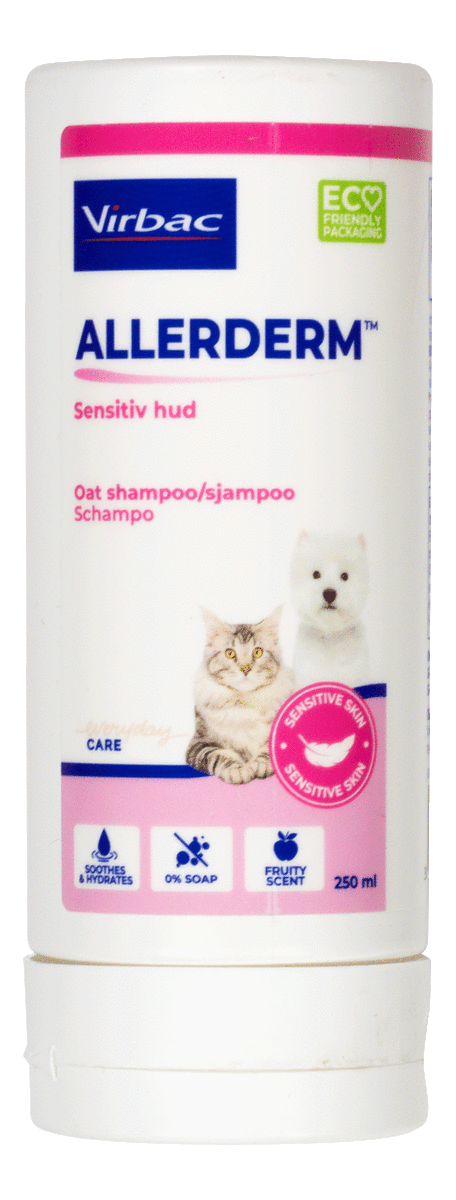 Virbac Allerderm Oat shampoo, lindrer og fugter - 250 ml