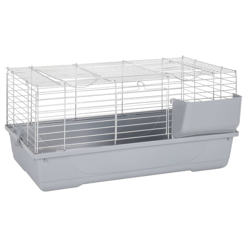 Cage pour petits animaux gris 80x45x39 cm pp et métal