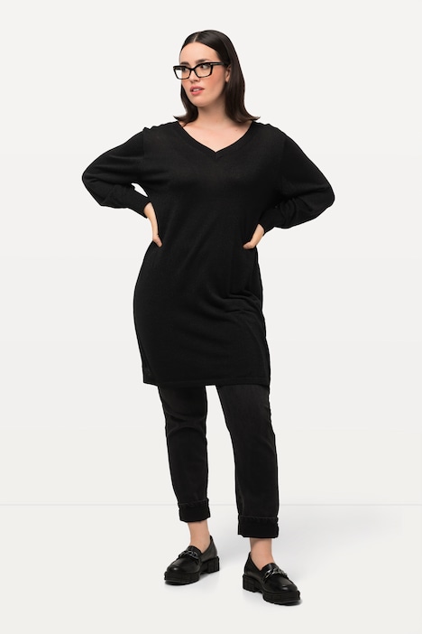 Pullover, Glitter, V-Ausschnitt, Langarm