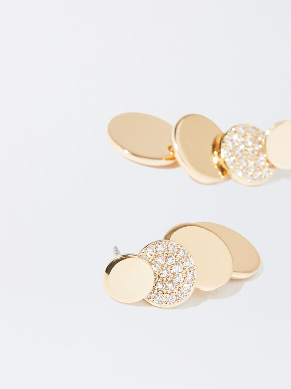 Brincos de ouro com zircônia cúbica - Ouro