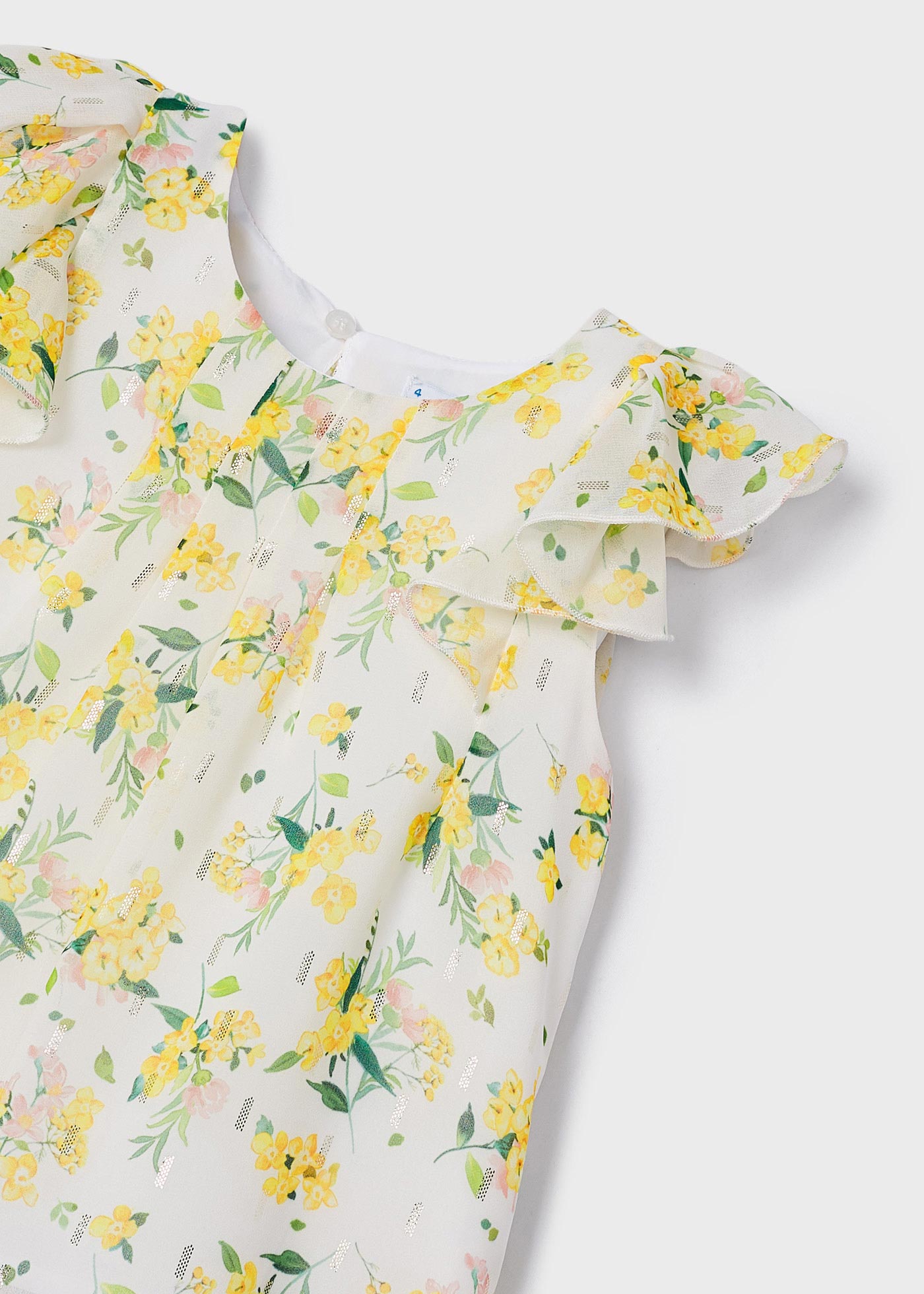 Blusa sem mangas com estampa de chiffon para meninas