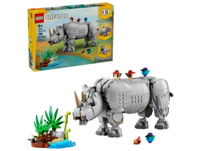 LEGO Wilde dieren: machtige neushoorn met vogels (31171)