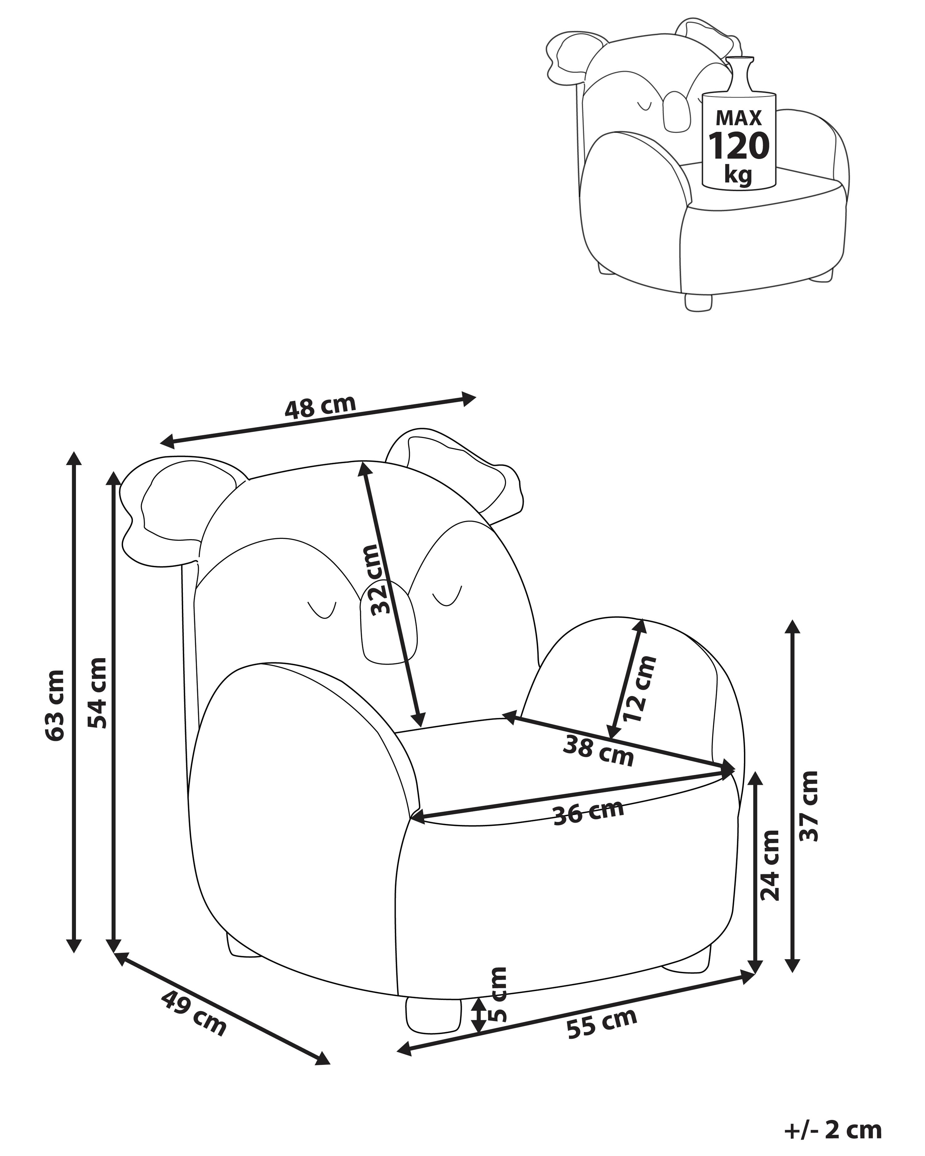 Kinderfauteuil Koala HERVIK Stof Grijs