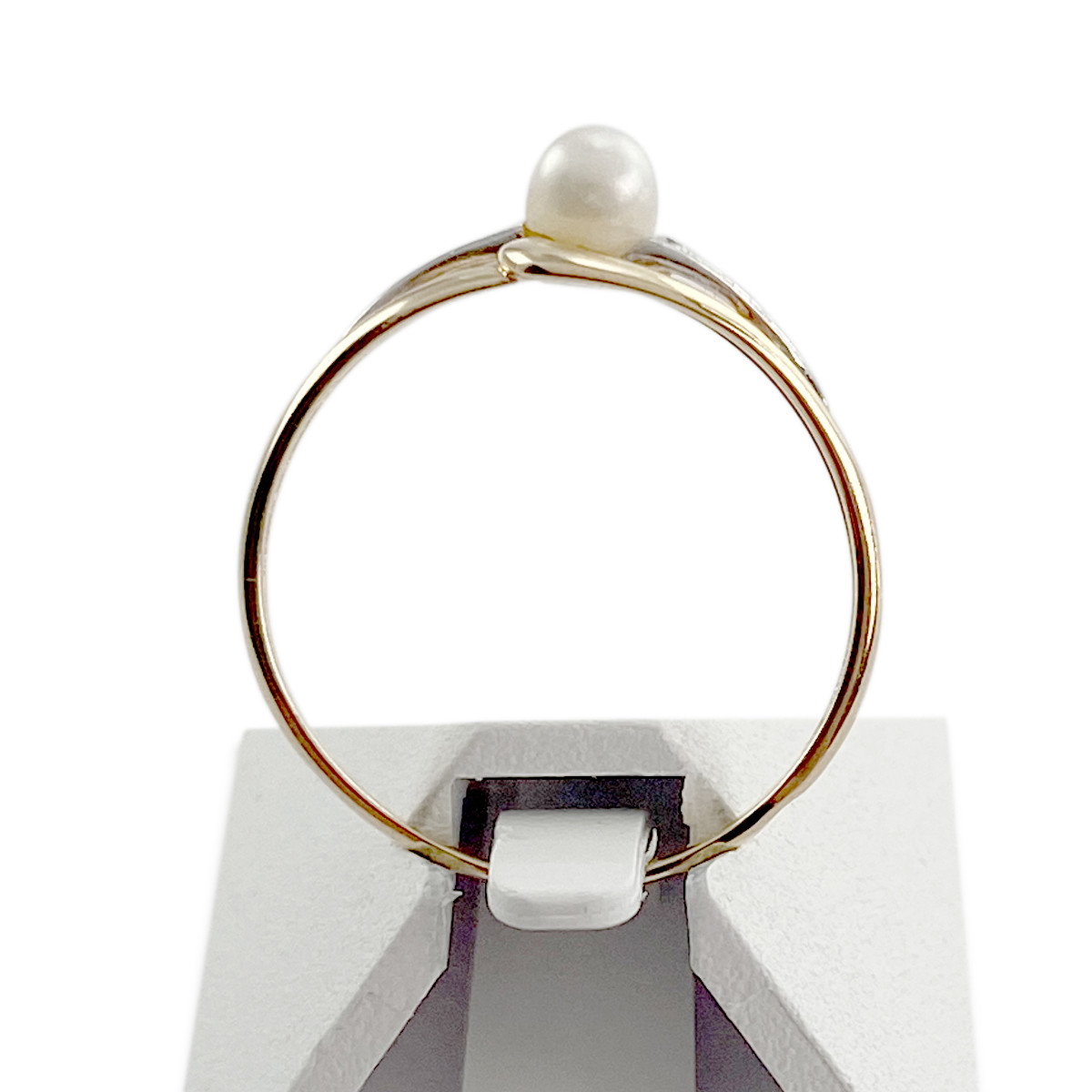 Bague d'occasion or 750 2 tons perle de culture de chine