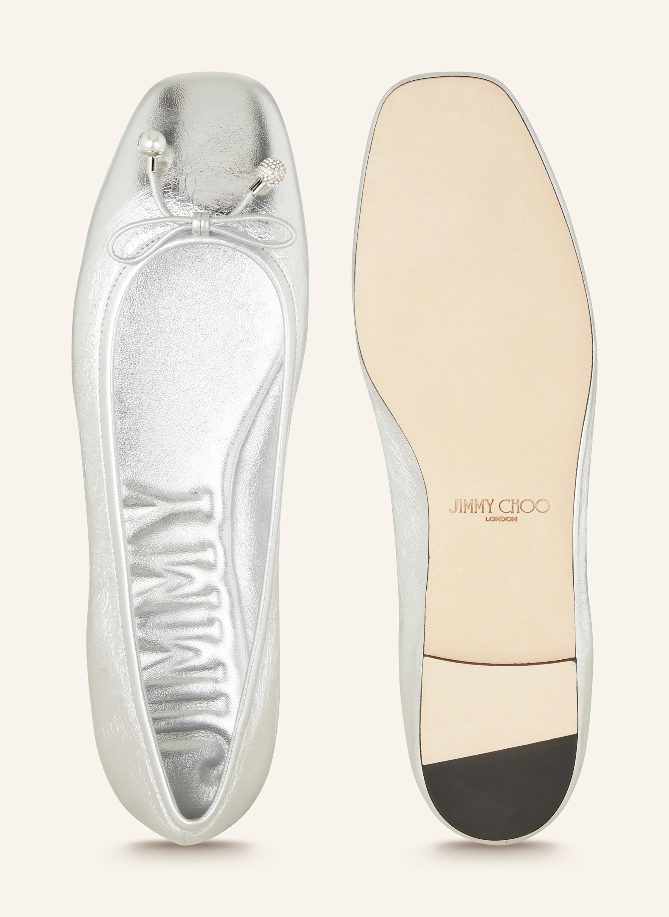 JIMMY CHOO Ballerinas ELME mit Schmuckperlen