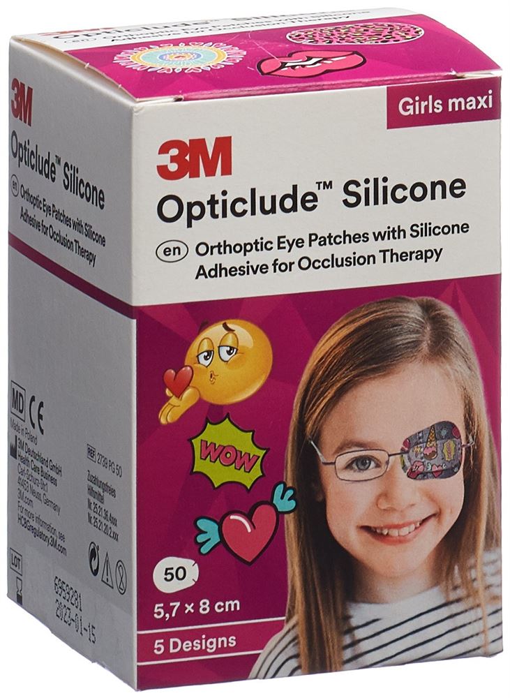 OPTICLUDE Silicone Augenverband 5.7x8cm Maxi Girls 50 Stk