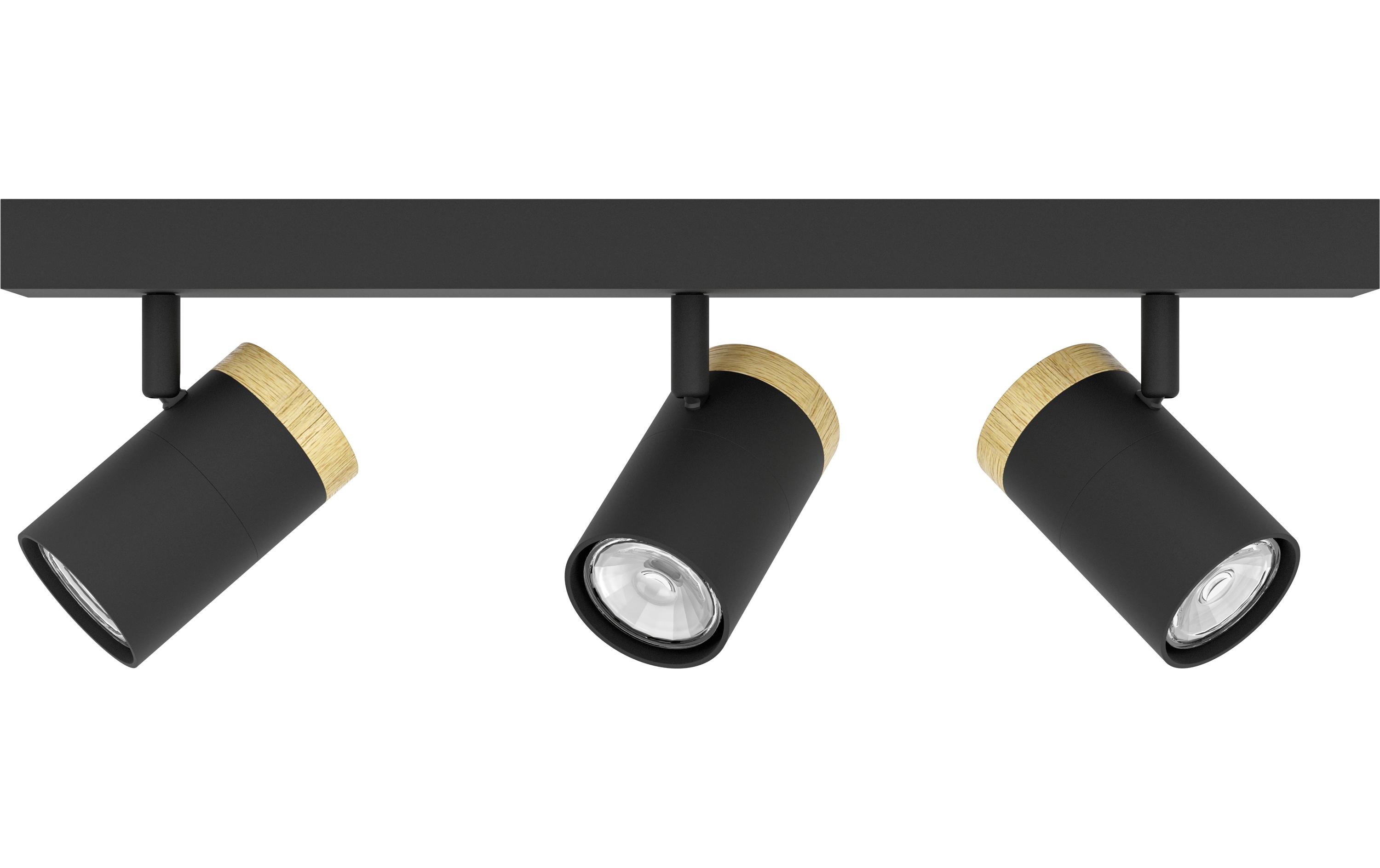 Balkenspot CARTAGENA GU10 3 x 4.5W<br>Verstellbarer 3-flammiger Deckenspot aus Gummibaumholz und Metall für individuelle Lichtakzente