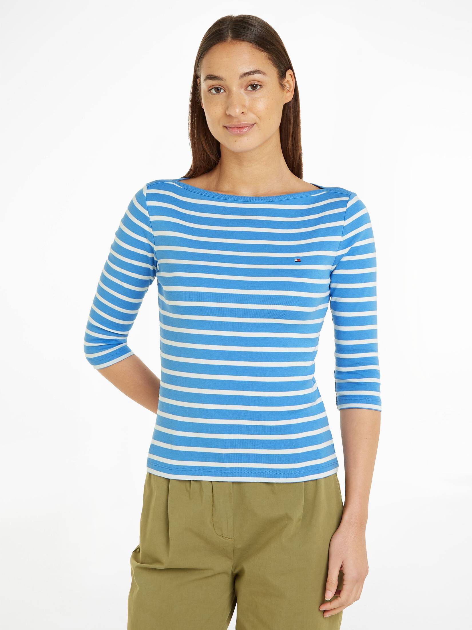 Tommy Hilfiger| Damen T-Shirt mit U-Boot-Ausschnitt  3/4-Arm