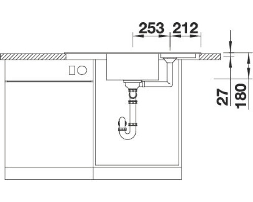 Blanco ZIA 9 E spoelbak, 930 x 510 mm, zacht wit, 527211