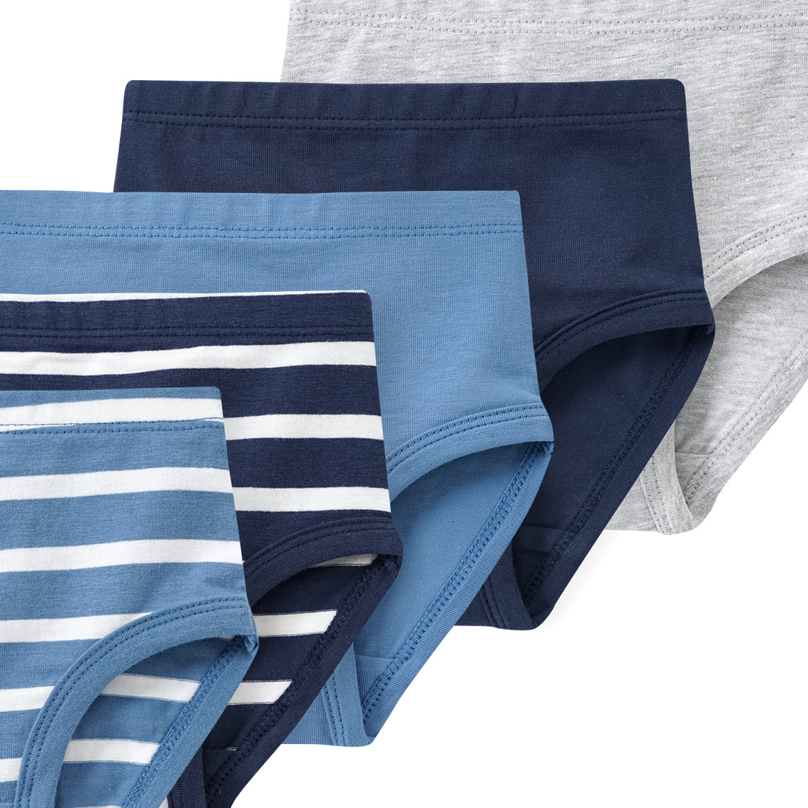 Famy 5 Baby Slips mit Bio-Baumwolle blau / dunkelblau / hellgrau