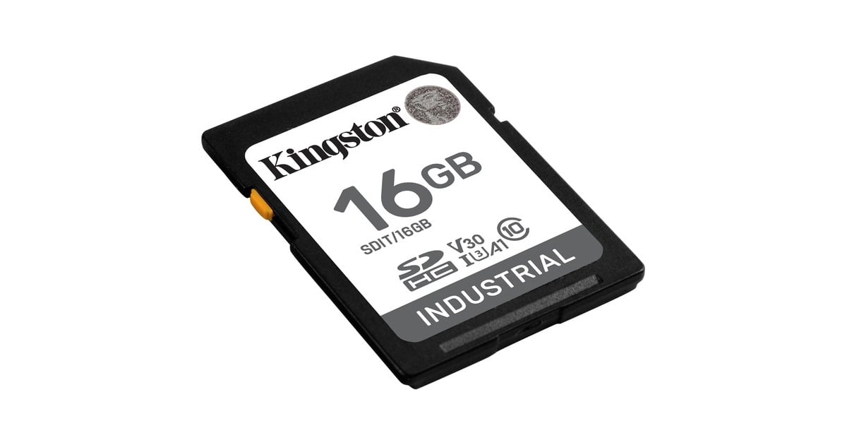 KingstonIndustrial 16 GB SDHC geheugenkaart  (Zwart, UHS-I U3, Class 10, V30, A1)