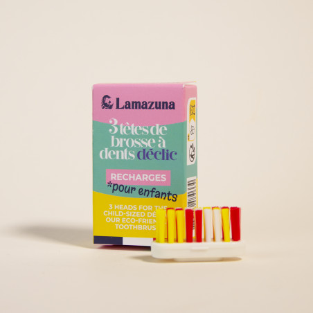 Lamazuna Recharge 3 têtes brosse à dents enfant