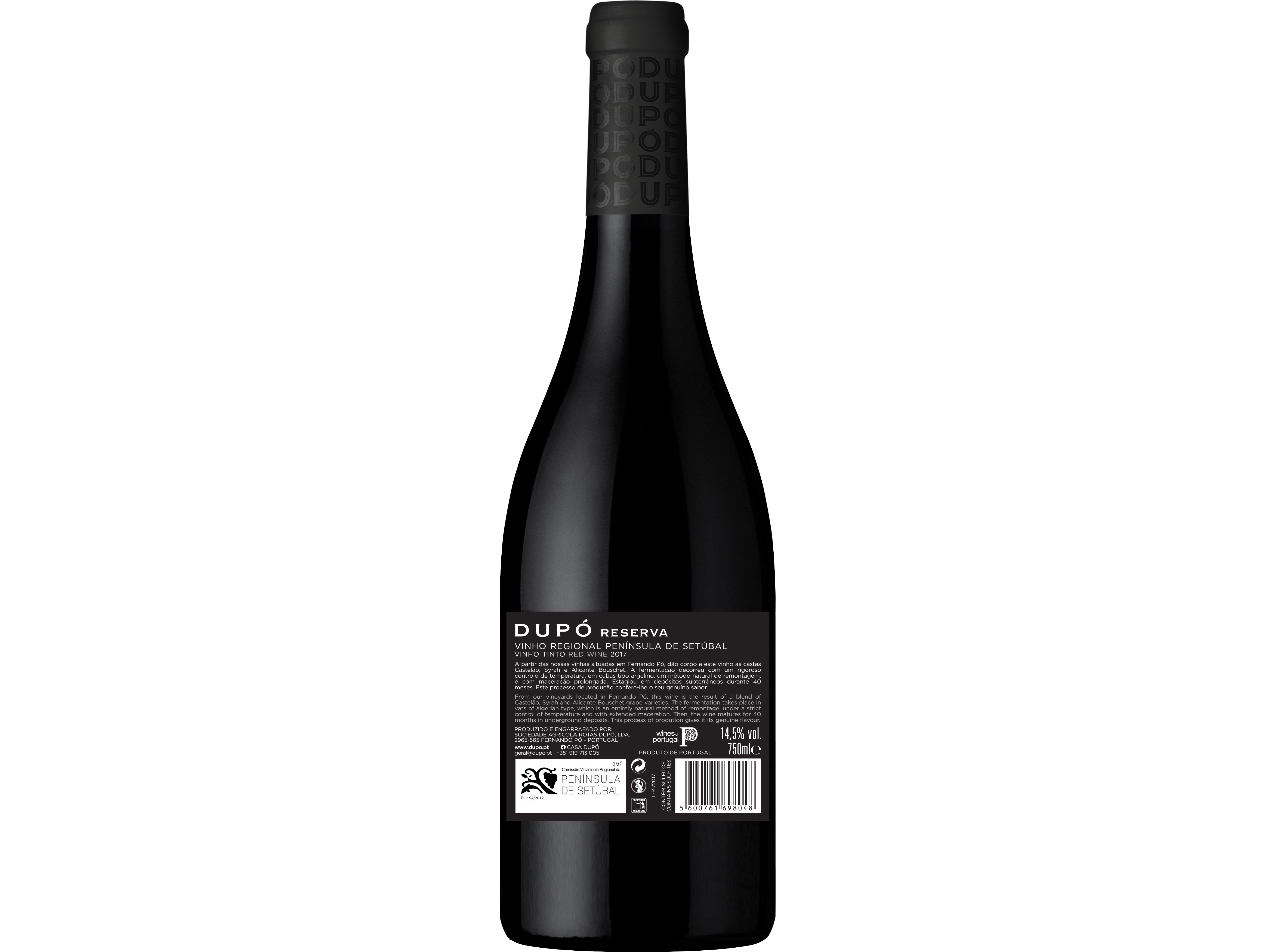 VINHO TINTO DUPÓ RESERVA PENÍNSULA SETÚBAL 0.75L