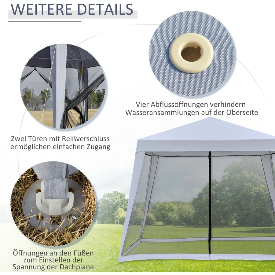 Outsunny Pavillon mit Moskitonetz grau