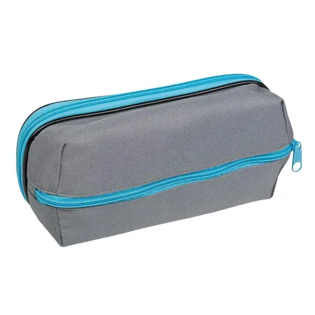 Idena Schlamper-Etui Duo, mit Seitenfach, grau/blau
