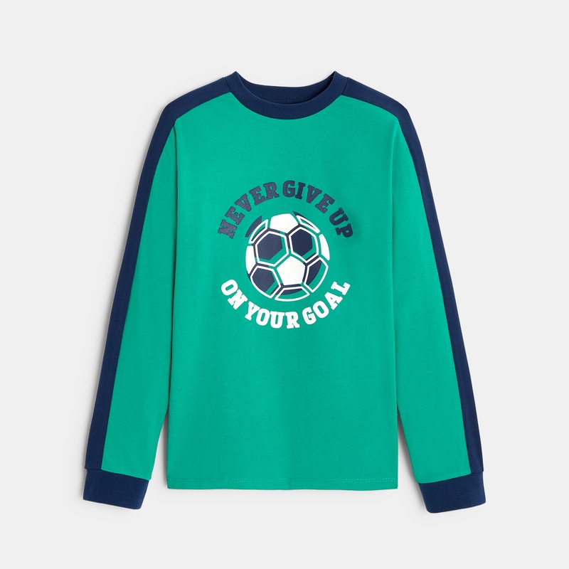 T-shirt manches longues vert garçon