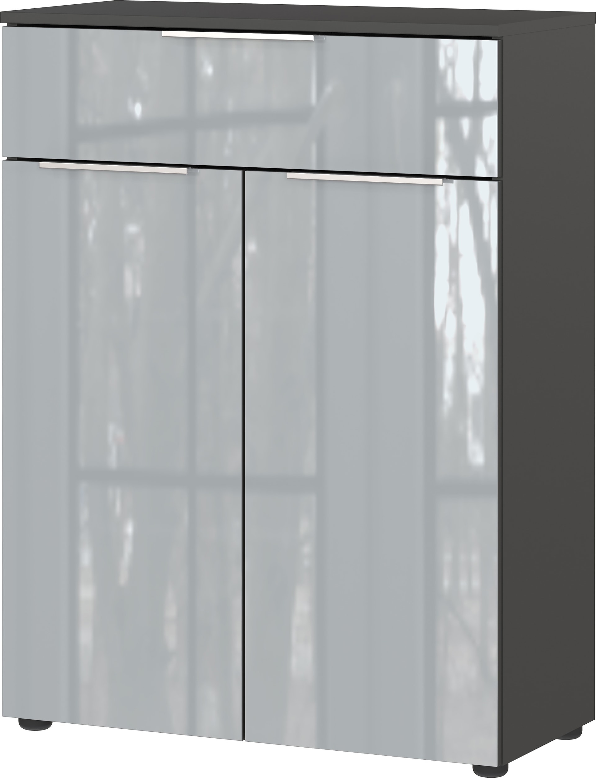 Kommde JAN 71x95x34 graphit/silbergrau Glasfront
