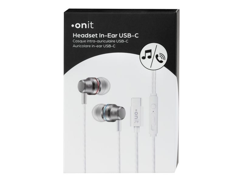onit In-Ear-Kopfhörer USB Typ-C Weiss Klassischer Kopfhörer für den Lifestyle-Einsatz
