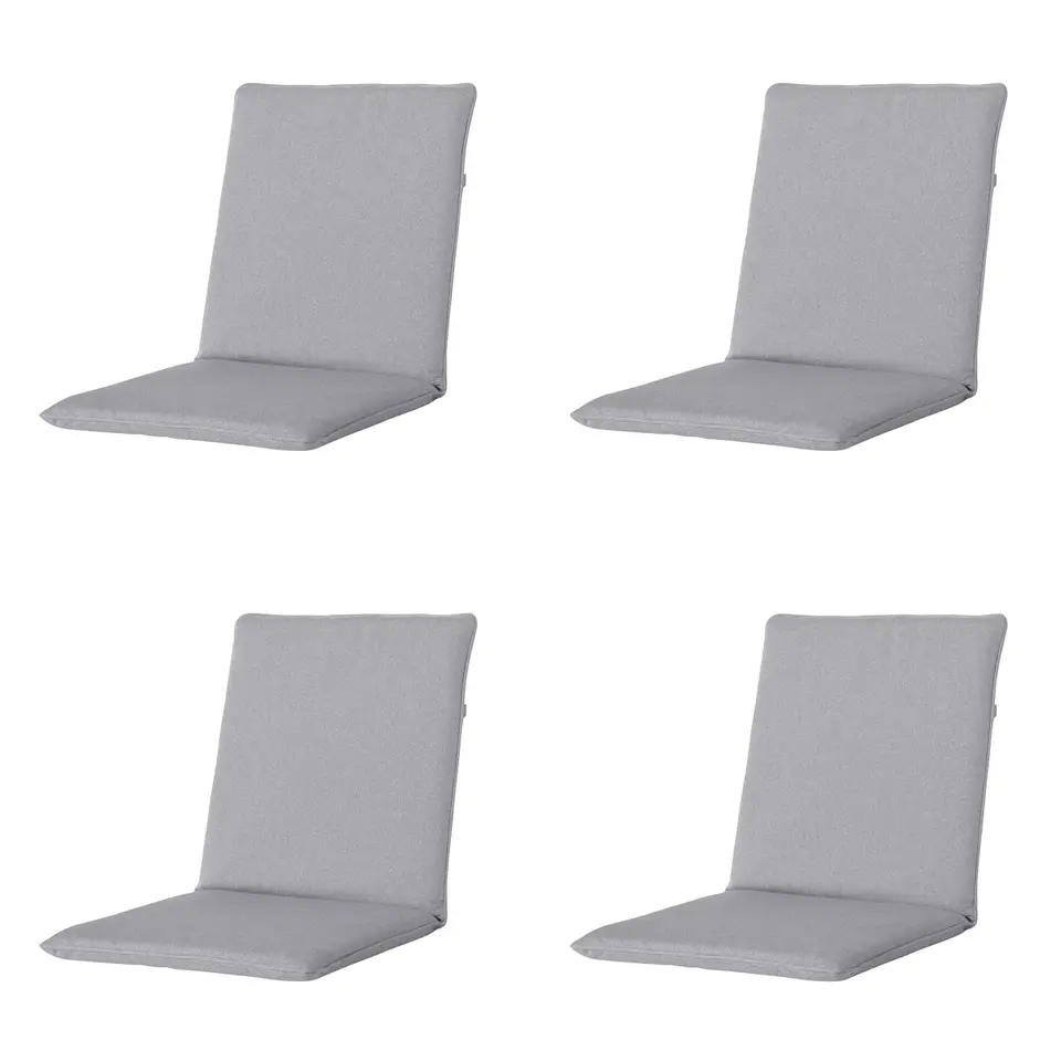 Madison - Stapelstoelkussen Manchester light grey - Ca. 97x49 cm - Set van 4