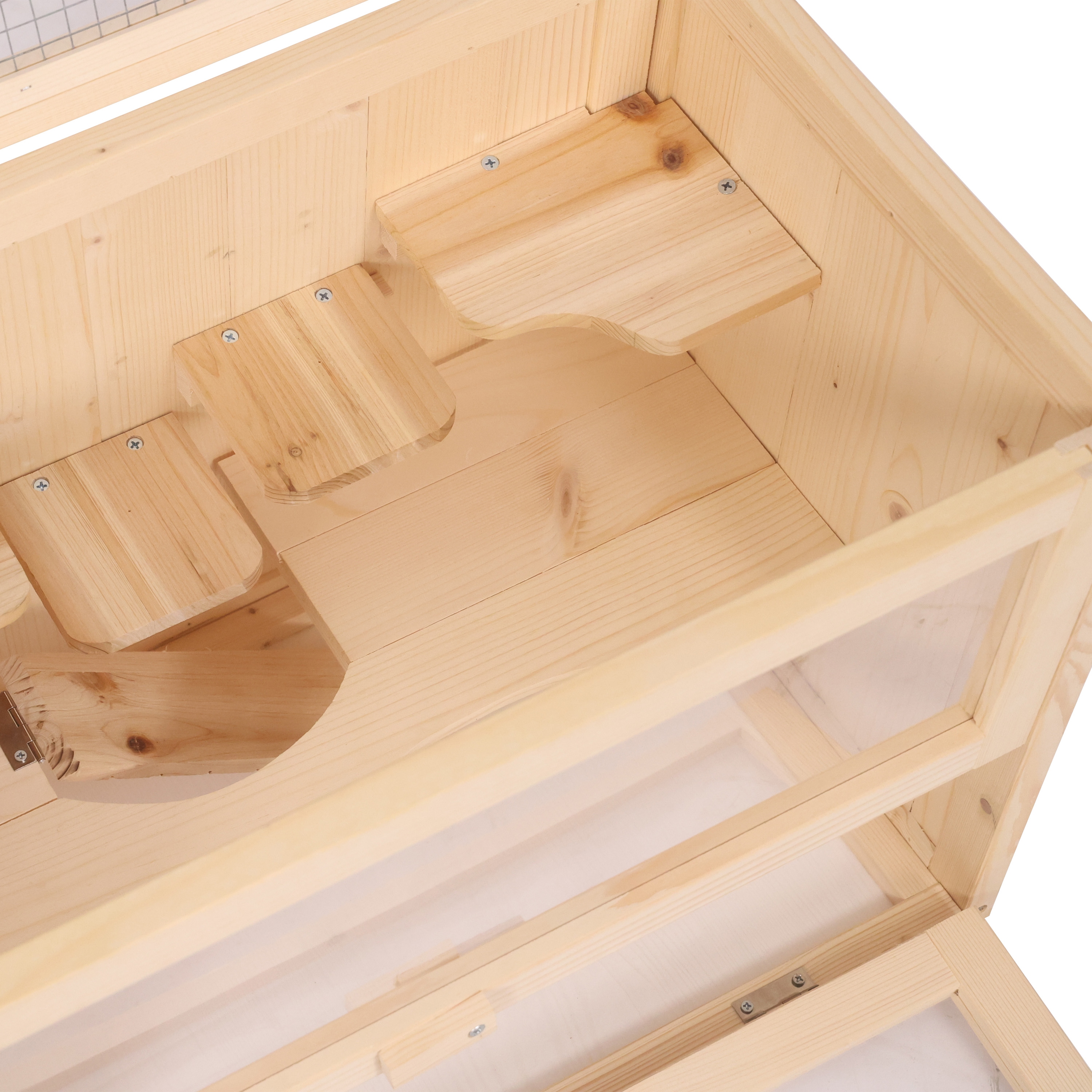 Kleintierkäfig Holz 60 x 35 x 42 cm natur