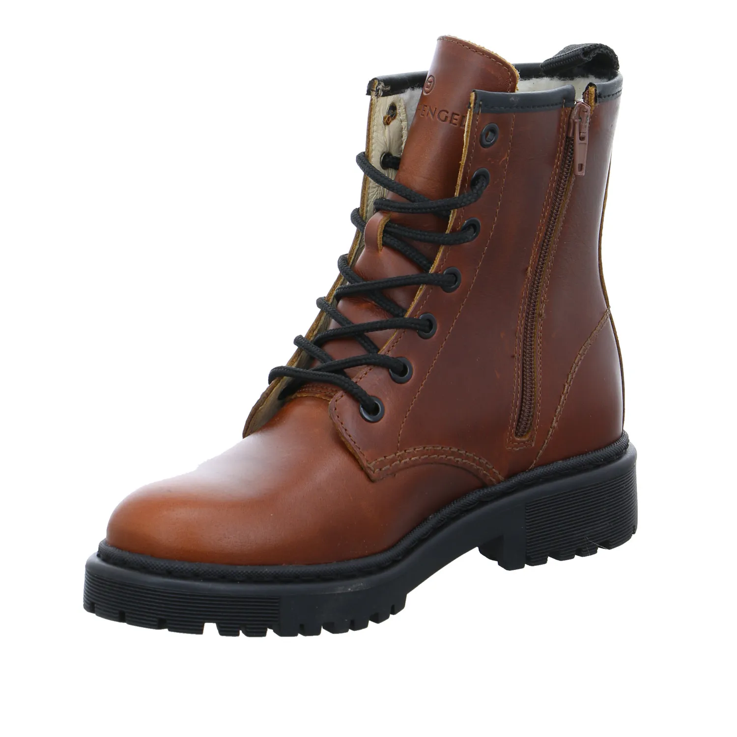 SCHUHENGEL Boot Cognac Leder  mit Wollfutter