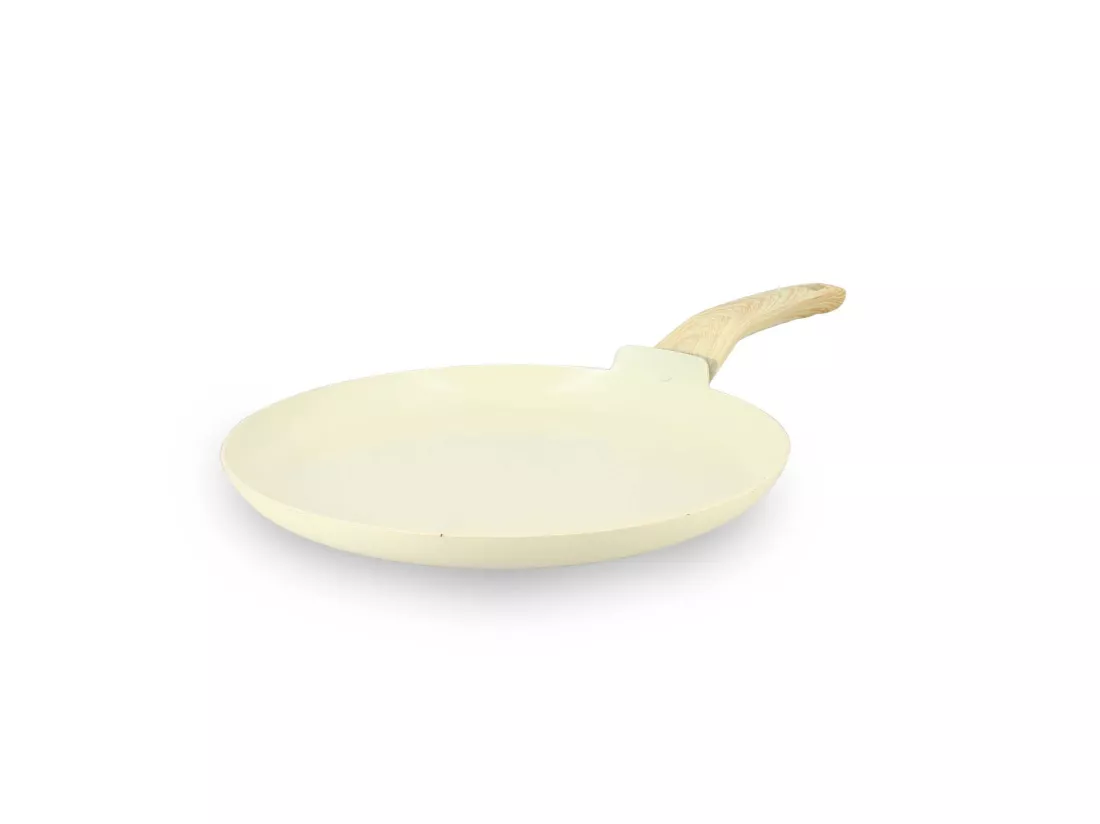 Menastyl - Crepiere 26cm Colorama Creme - En Aluminium - Revetement Antiadhesif En Ceramique