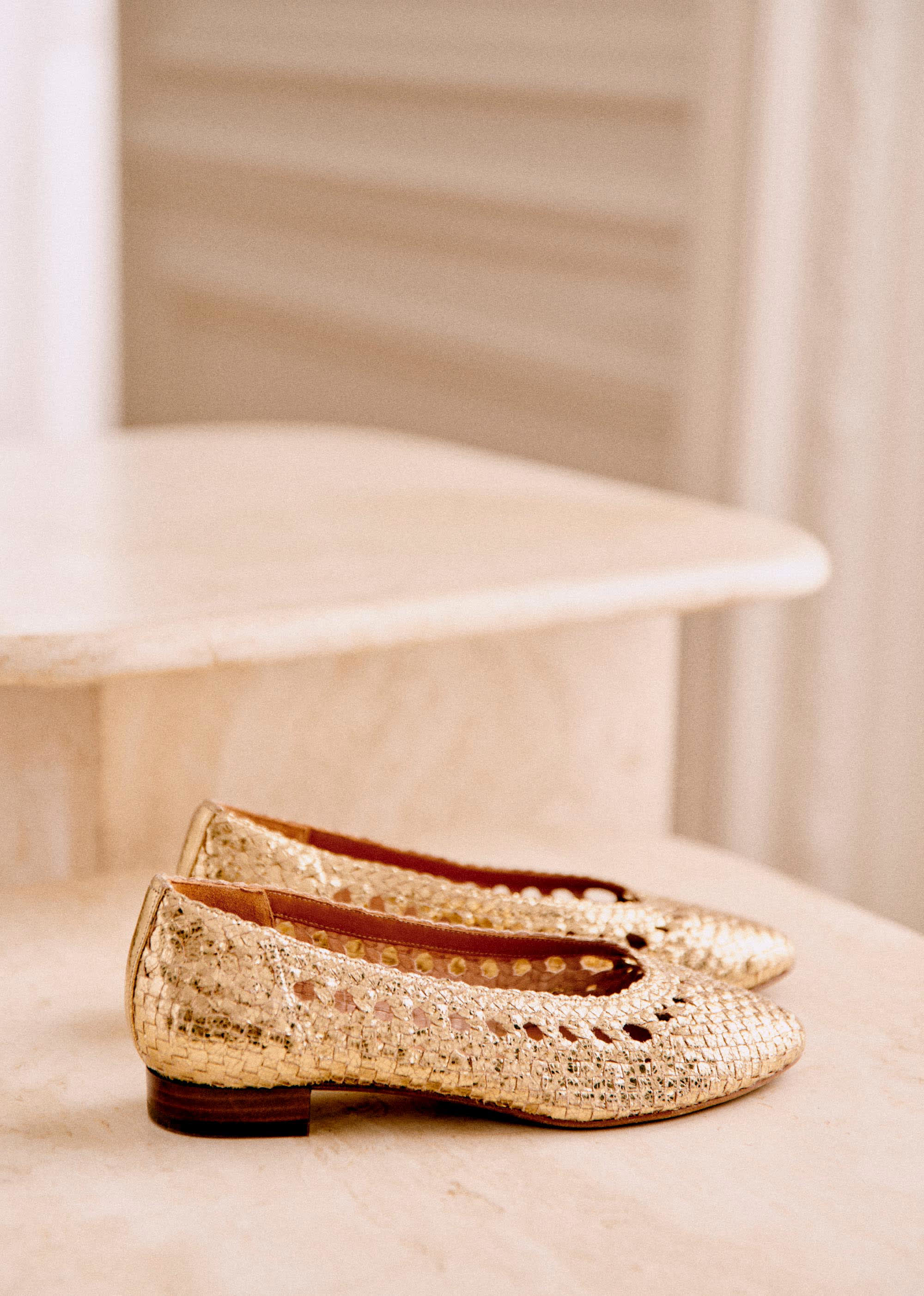 Ballerines Low Anya - Doré lisse tressé - SOULIERS/SOULIERS Babies 5906249
