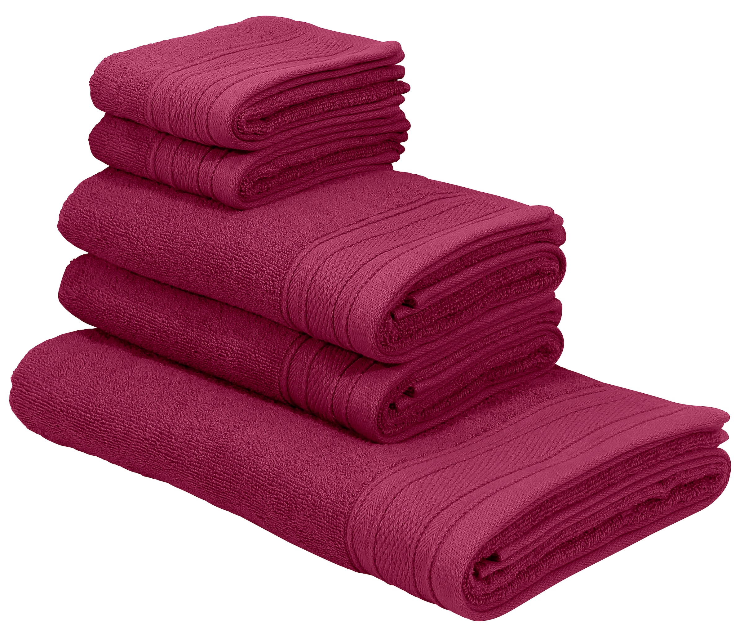 Bruno Banani Handtuch Set »Robby, Premium Handtücher, 500 gr/m², 100% Baumwolle« Set 5 Stk. Frottier Duschtücher, Handtücher, Gästetücher, Set, 5-tlg, 5 Jahre Garantie