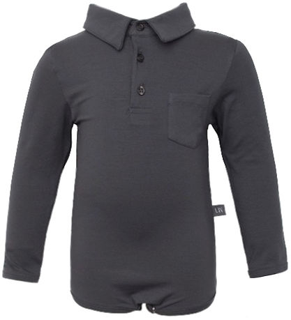 Little Wonders SkjorteBody l/æ - David - Stormy Grey