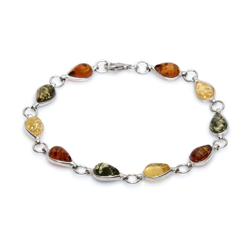 Bracelet argent ambre