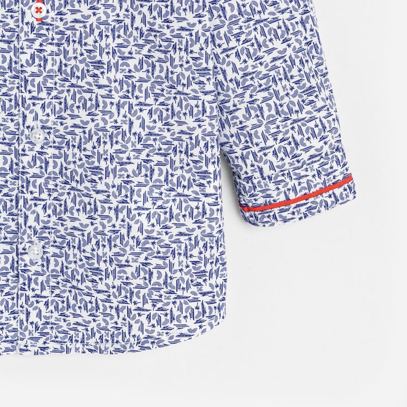 Chemise modulable bateaux bleu bébé garçon Bleu