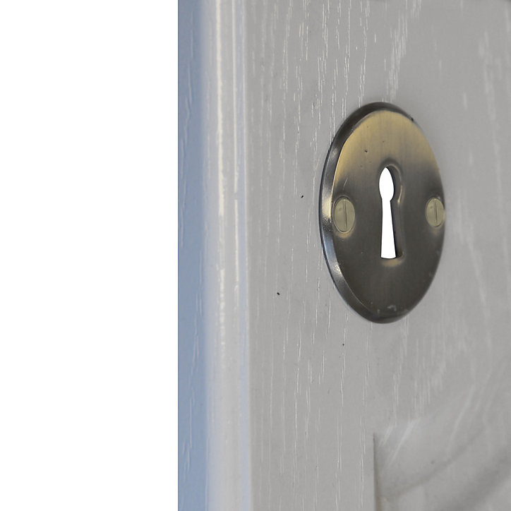 Rosace de fonction rond à visser à serrure GoodHome brillant argent Ø48mm