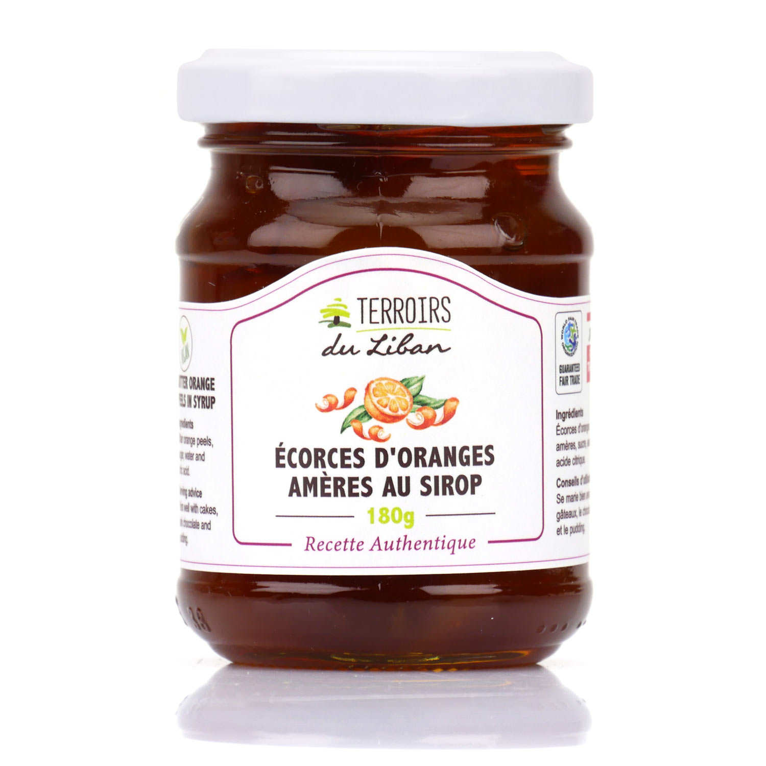 Ecorces d'oranges amères au sirop du Liban