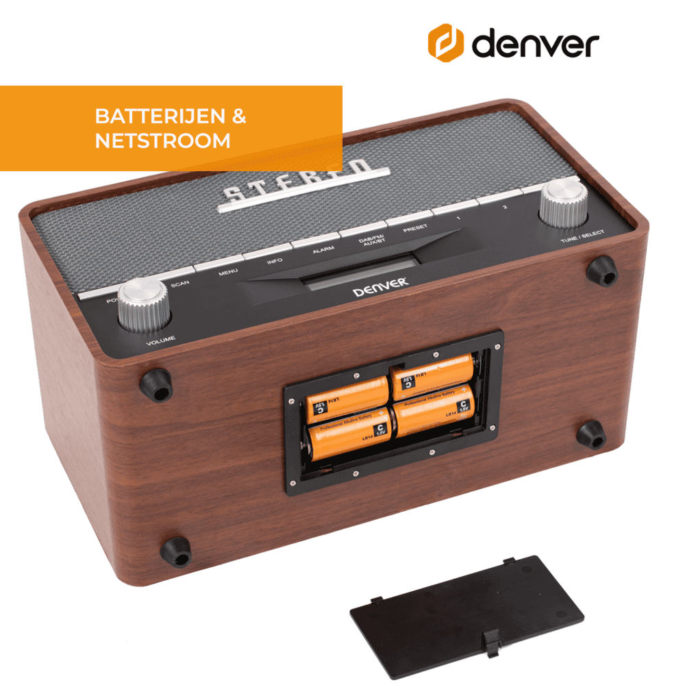 Denver DAB36 DAB+/FM Bluetooth Radio - Darkwood