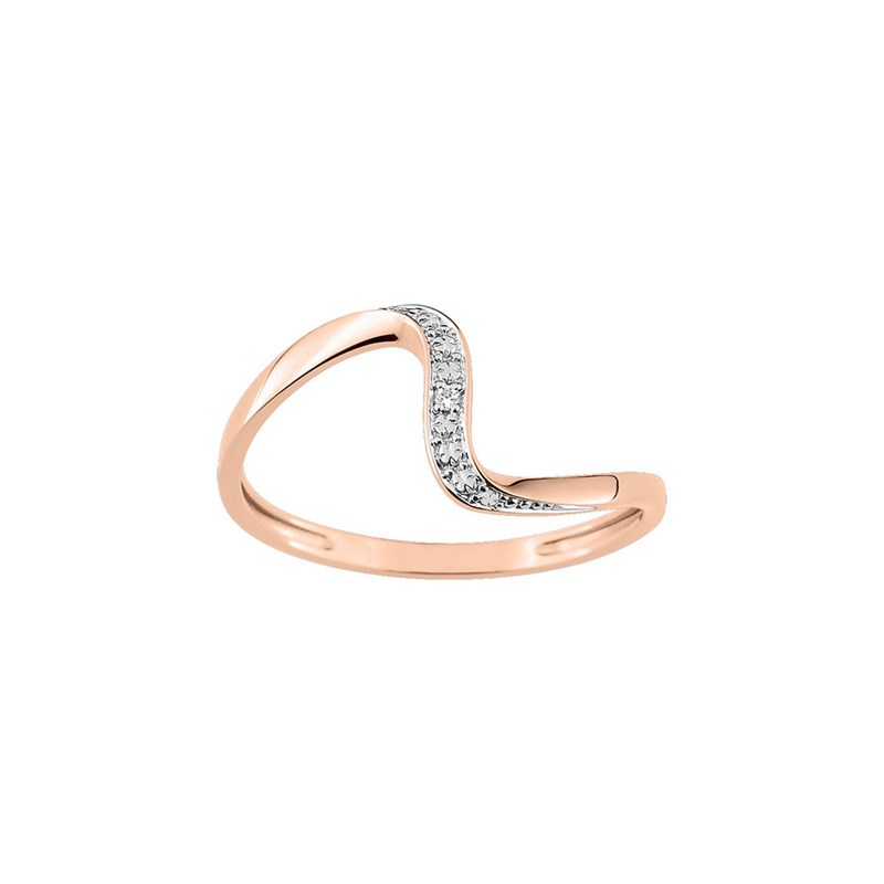 Bague Femme - Or 9 Carats - Diamant 0.006 Carats