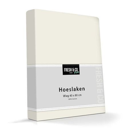 Hoeslaken Kids Stretch - Creme  - Maat: Ledikant - 60 x 120