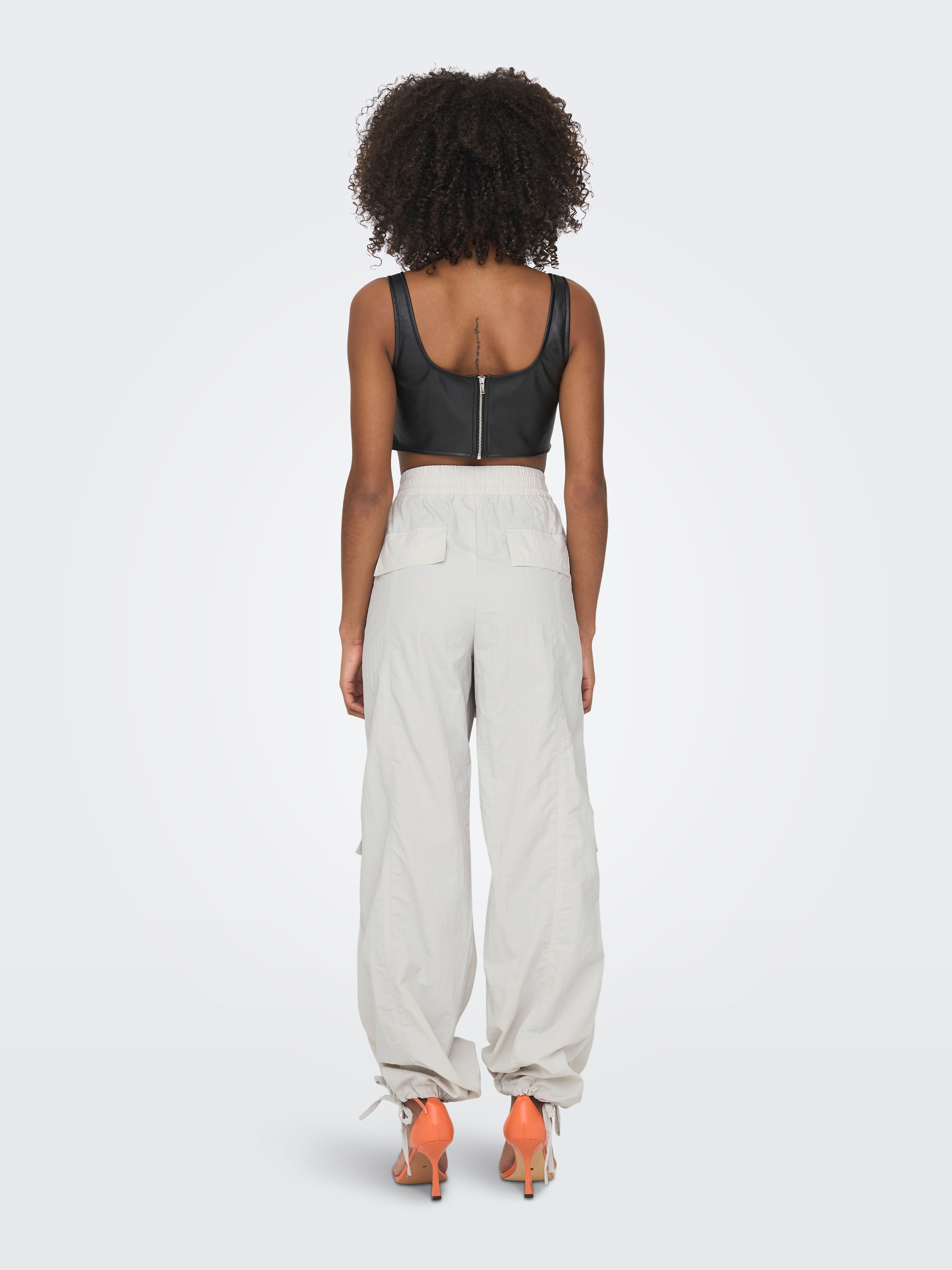 NEOENIELCA Mittlere Taille Gerade geschnitten Cargo-Hose Glacier Gray