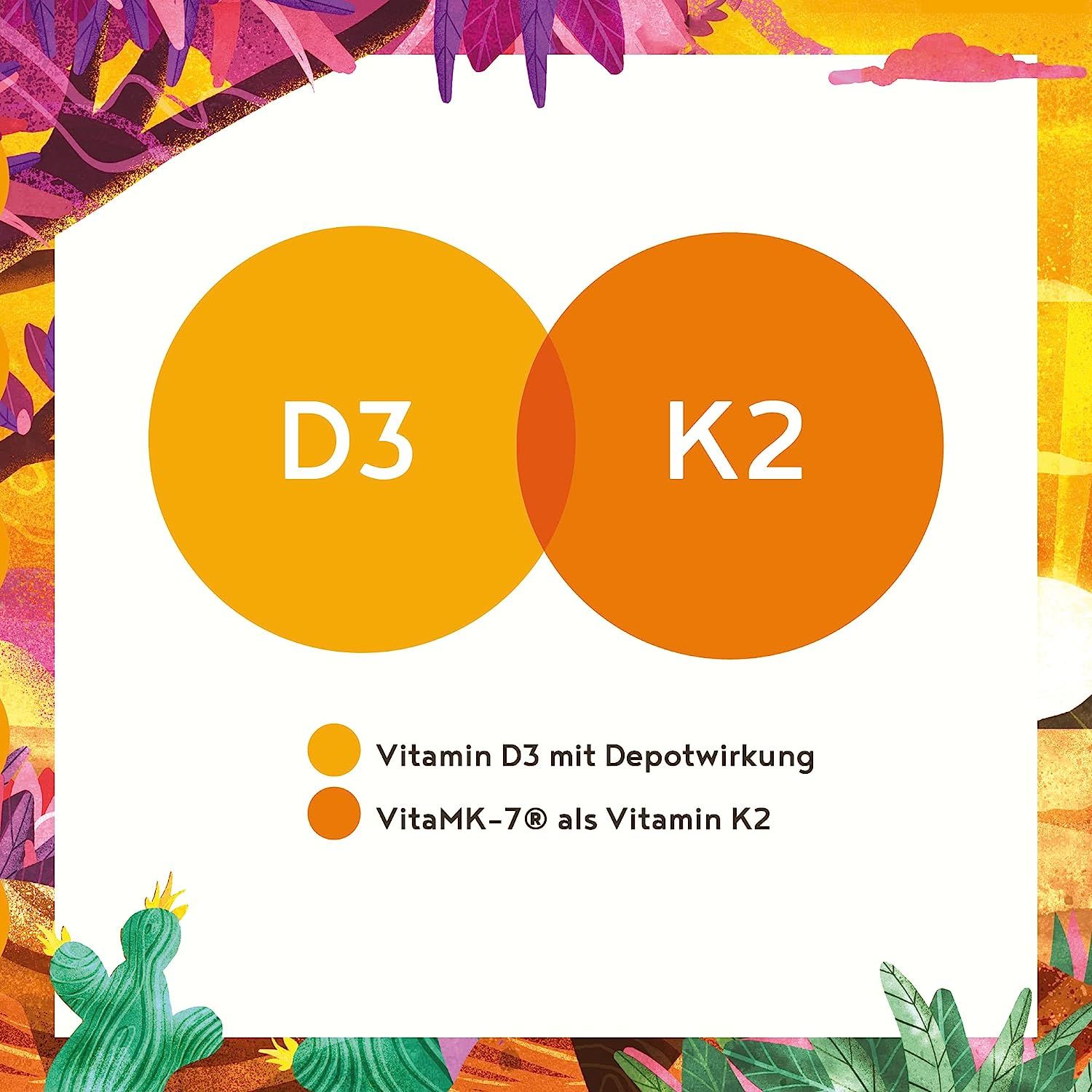 Vitamin D3, K2 (vitaMK-7, 99,99% All-Trans) und pflanzliche Omega 3 Fettsäuren