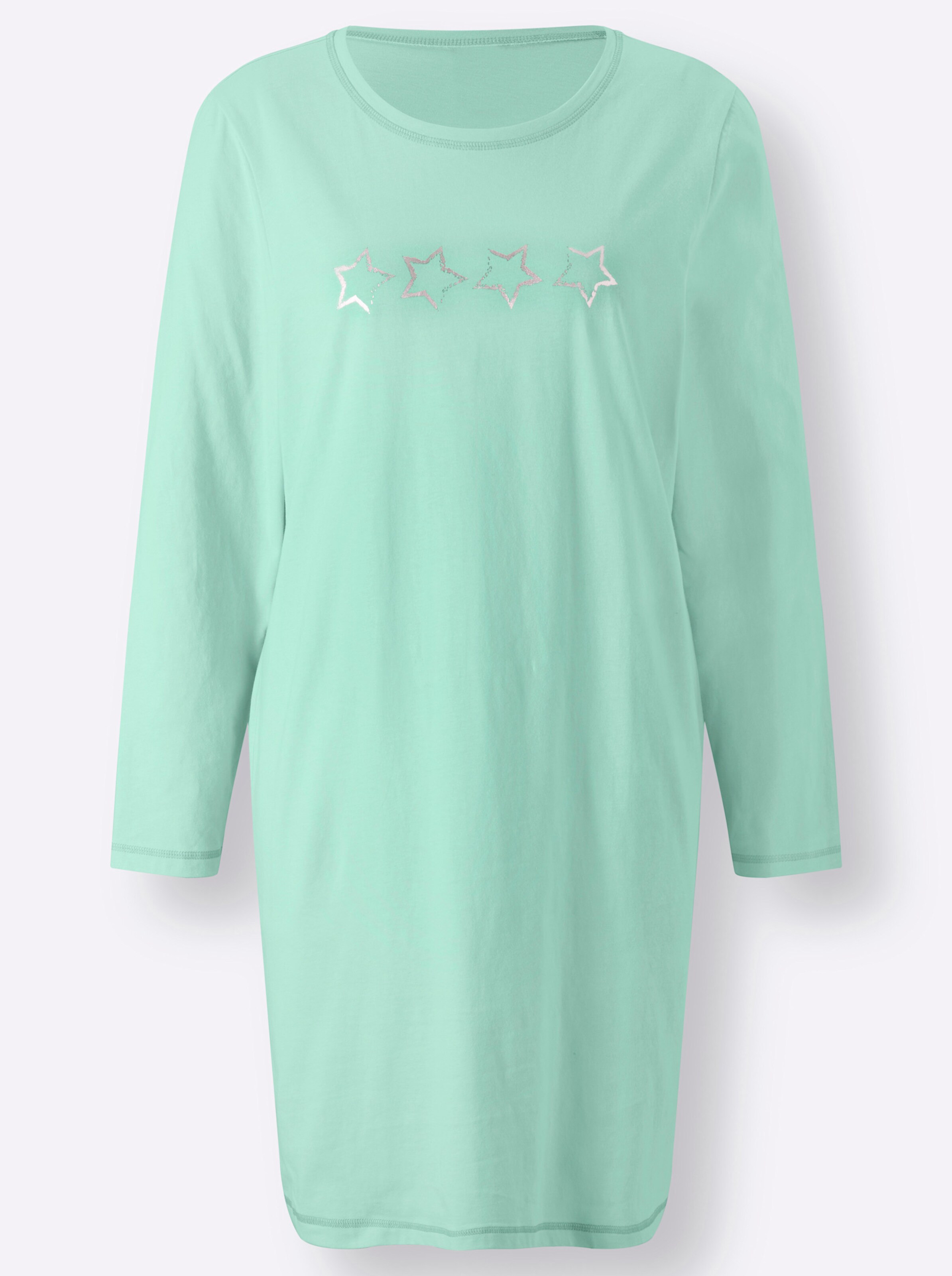 wäschepur Langarm-Sleepshirts in mint + mint-gestreift