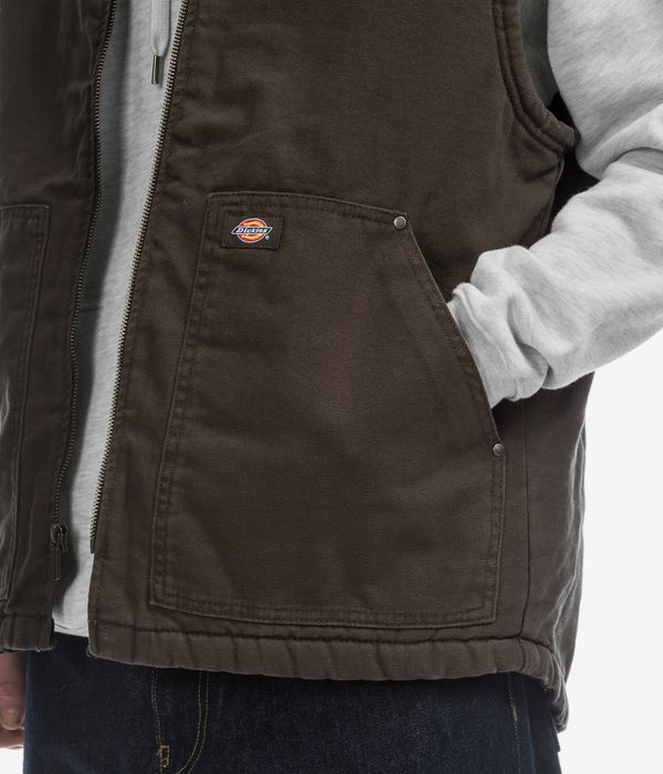 Dickies Duck Canvas Weste (dark brown) online kaufen | skatedeluxe