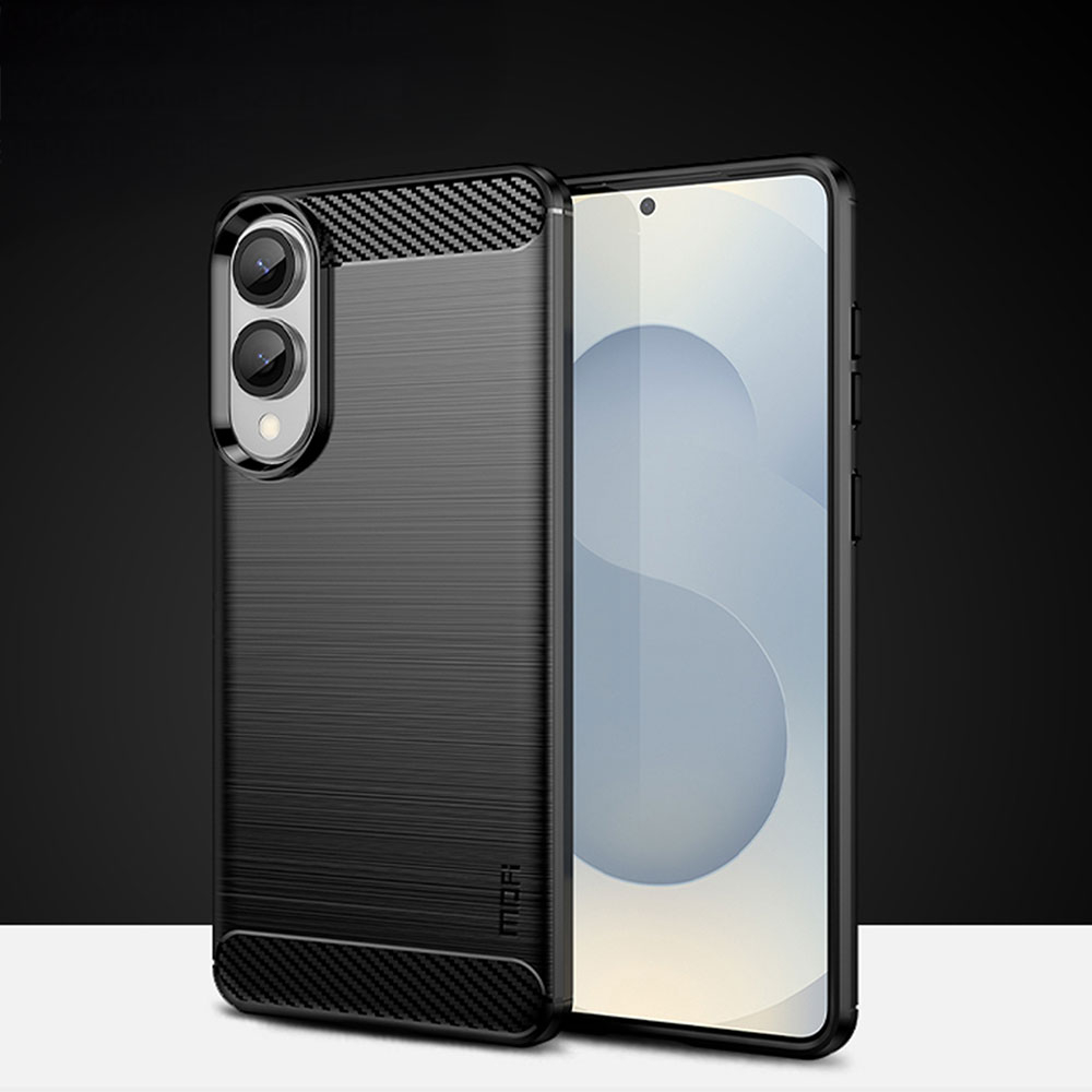 Samsung Galaxy S25 Edge Gummi Case Schutzhülle Carbon Look - Schwarz