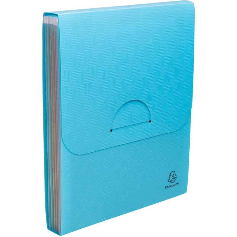 Trieur valisette vertical 6 compatiments PP recyclé Pop'N Co - Cyan