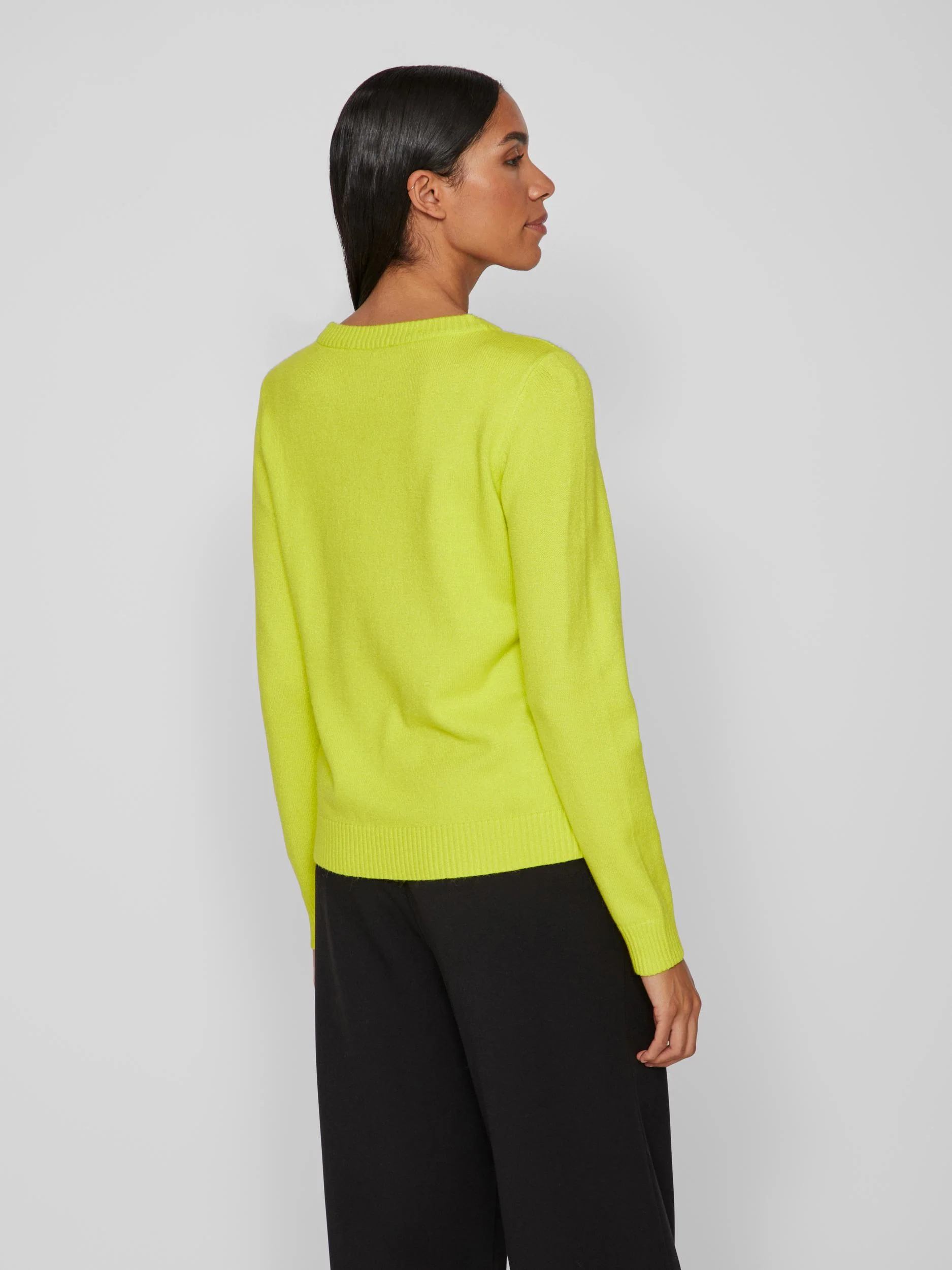 Vila  Viril O-Neck L/S striktrøje - Sulphur Spring