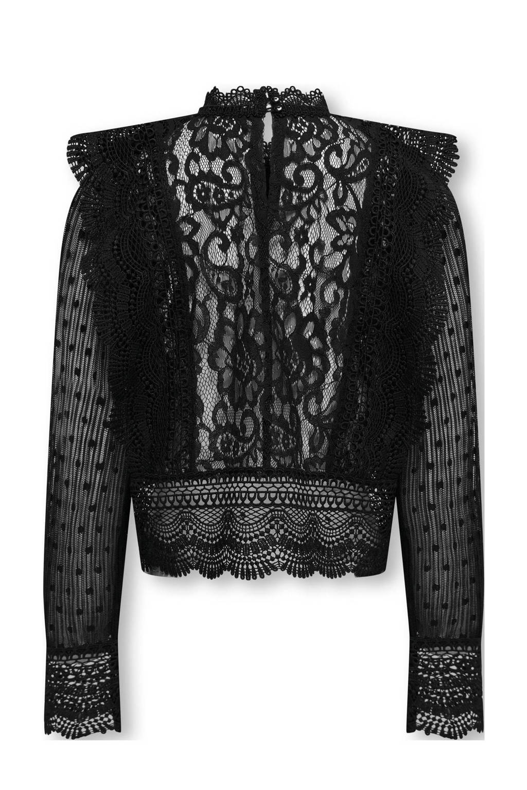 ONLY top met kant KOGELIANA zwart